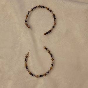 Versona Beaded Hoop Earrings Earth Tones